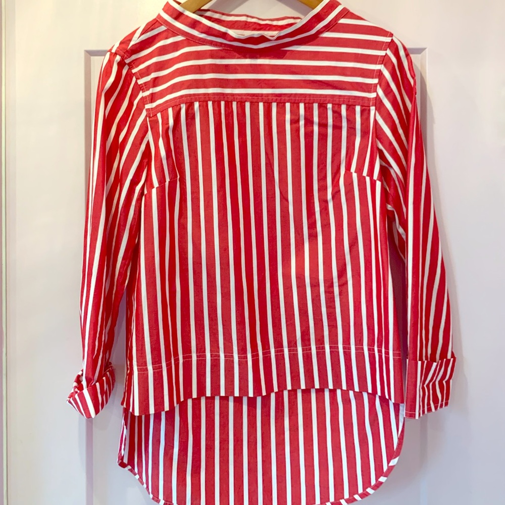 Oversized J.crew red stripe top